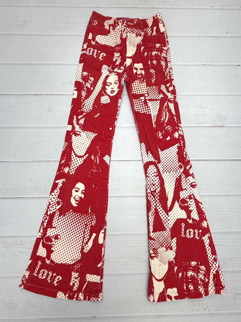 Edikted XS Y2K Streetwear Graphic Flare Jeans
